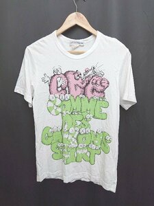 ◇ Comme Des Garcons SHIRT KAWSコラボ プロント 半袖 Tシャツ カットソー サイズS ホワイト マルチ メンズ P