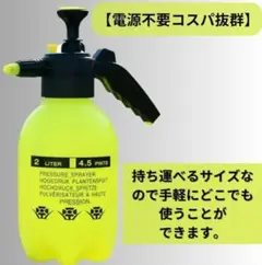 噴霧器 加圧ポンプ式 水やり ガーデニング ポータブルシャワー 手動式 2L