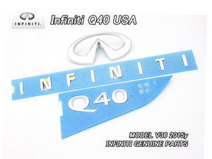 スカイラインV36セダン【INFINITI】インフィニティQ40純正USエンブレム-リア3点セット/USDM北米仕様ニッサンSKYLINE-250GT相当USA