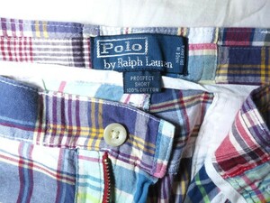 POLO RALPH LAUREN ラルフローレン パッチワーク ショートパンツ W34 マドラスチェック　PROSPECT SHORT　