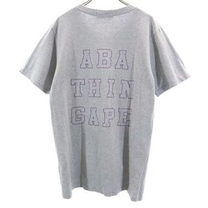 アベイシングエイプ 日本製 バックプリント 半袖 Tシャツ M グレー系 A BATHING APE メンズ