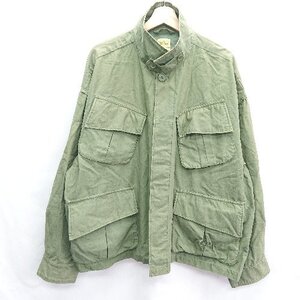 ◇ Jeans factory clothes ミリタリー モッズコート カジュアル 長袖 ジャケット サイズL モスグリーン メンズ E