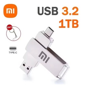 【Xiaomi】超高速3.2 TYPE-C USBメモリ 1TB 2in1 フラッシュメモリ シルバー マルチデバイス対応 外付け スマートフォン 車 PC TV