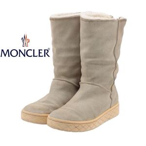 【全国送料無料】MONCLER モンクレール　バックジップ スエード ムートン ブーツ 24cm 