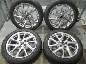 R1087■中古タイヤ ホイール 2023年製 205/50R17 ×6.5J +52.5 マツダ純正 夏4本価格！ヨコハマ RV02 会社宛/営業所止め送料無料