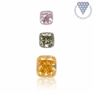 合計 0.83 ct 天然 カラー ダイヤモンド 3 ピース GIA 1 点 付 マルチスタイル / カラー FANCY DIAMOND 【DEF GIA MULTI】