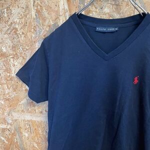 [KWT5622] RALPH LAUREN 半袖Tシャツ レディース ネイビー M ポス