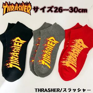 THRASHER スラッシャー メンズ　3足セット クォーター ソックス 