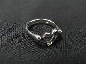 1円 ■美品■ TIFFANY＆Co ティファニー エルサペレッティ オープンハート SV925 リング 指輪 アクセサリー 約8号 シルバー系 FA7604