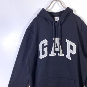 GAP ギャップ プルオーバー パーカー トップス フード メンズ Mサイズ 黒 ブラック 匿名配送