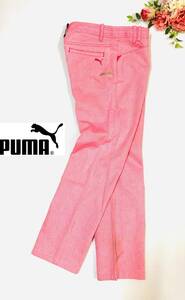 puma sport lifestyle　プーマ 　PUMAGOLF　チェック柄　パンツ　ゴルフウェア　ピンク　レディースO