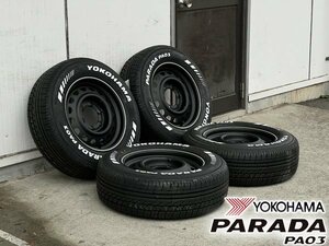 2way 脱着式 200系ハイエース 新品 スチール 16インチ タイヤ ホイール 4本セット pcd139.7 6穴 ホワイトレター YOKOHAMA 215/65R16