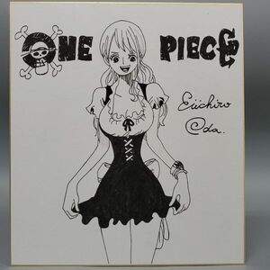 尾田栄一郎　ONE PIECE　ワンピース　ナミさん　サイン　色紙にペン　模写　　