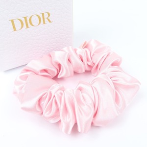 42395★1円スタート★Christian Dior クリスチャンディオール 未使用 シュシュ 髪留め ヘアアクセサリー 小物 サテン ピンク