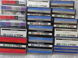 【昭和レトロ】カセットテープ16本／ケース入り　　TDK　AD C46 C60 C90