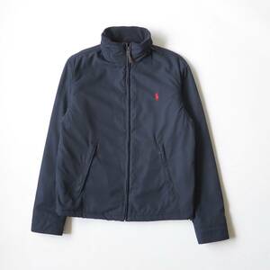 ラルフローレン　Ralph Lauren　ナイロンジャケット　ネイビー　収納フード　赤ポニー　メンズ　美品