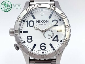 AK0605323　＃ NIXON ニクソン THE51-30 クォーツ QZ アナログ 腕時計 白文字盤 ホワイト ビッグフェイス 純正ベルト ヴィンテージ 中古