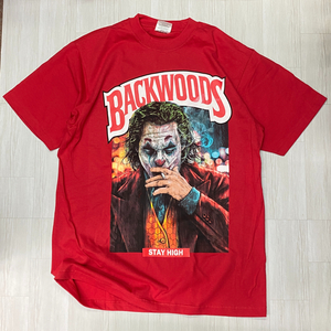 LA発 【3XL】 BACKWOODS 西海岸 アンダーグラウンド グラフィック ヘビーウェイト 半袖 Tシャツ 赤 オーバーサイズ JOKER ジョーカー