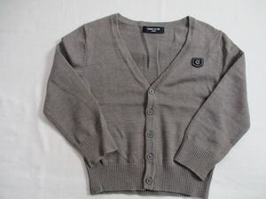 BF285【COMME CA ISM・コムサイズム】長袖　カーディガン　男女児　淡黒　100A