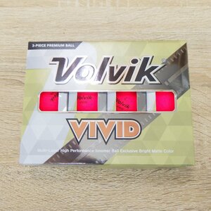 レッド マットカラー ボルビック ゴルフ ビビッド Volvik VIVID ゴルフボール １ダース ボール 3ピース構造 新品