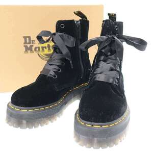 Dr.Martens ドクターマーチン 1460 PASCAL VELVET 8ホールベロアブーツ ブラック UK4 ITQJ7CLJ69W0