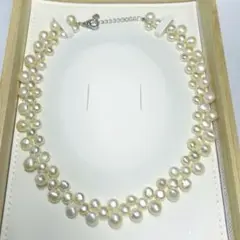 日本産本真珠ネックレス  44cm オーロラパール 三連