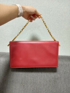 FENDI フェンディ ショルダーバッグ ハンドバッグ レザー チェーン ゴールド金具 赤 レッド カバン Bag レディース 肩掛け ワンショルダー