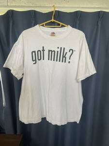 90s00s got milk? フルーツタグTシャツ ヴィンテージ　オリジナルホワイト THE 半袖Tシャツ 