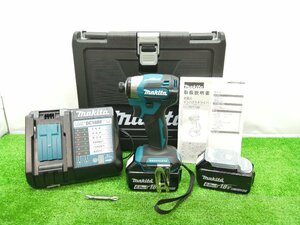 未使用品 makita マキタ 18V 充電式 インパクトドライバ 6.0Ahバッテリ×2付 青 TD173DRGX ②