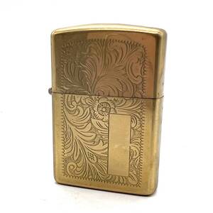 ■【未使用】 Zippo ジッポ ジッポー ベネチアン 唐草模様 唐草 SOLID BRASS ソリッドブラス ゴールド ライター オイルライター 1992年製