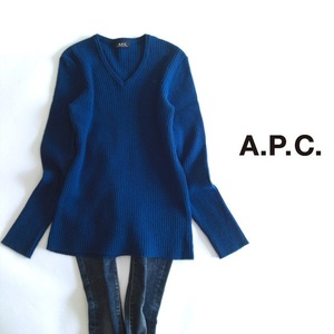 アーペーセーA.P.C.ウールセーター　ロイヤルブルー　青　F