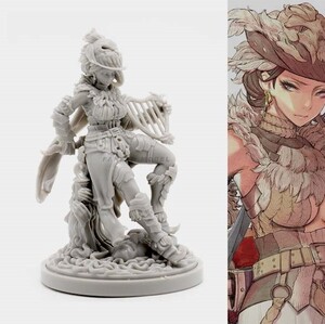 【新品】30mm 1/35 KINGDOM DEATH キングダム・デス ECHOES OF DEATH 2 女性戦士 未塗装 レジン製 組み立て キット フィギュア H173