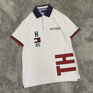 TOMMYHILFIGER トミーヒルフィガー ポロシャツ 半袖シャツ サイズL ホワイト 白 メンズ トップス 最落なし （T20）