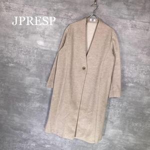 『J.PRESS』ジェイプレス ノーカラーロングコート