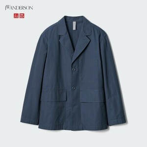 UNIQLO JWANDERSON コラボ コットンジャケット Lサイズ ネイビー 2024年モデル テーラードジャケット J.W.ANDERSON