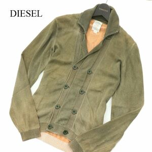 DIESEL ディーゼル 通年 USED加工★ ダブル デザイン ニット ジャケット カーディガン Sz.S　メンズ　A4T00181_1#L