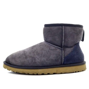 アグ オーストラリア UGG australia クラシックミニ CLASSIC MINI ムートンブーツ ショートブーツ スエード ボア US8 25cm 紺 5854