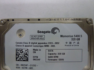 530210◆◇Seagate ST9320320AS Momentus 5400.5 SATA 320GB 初期保有◇◆