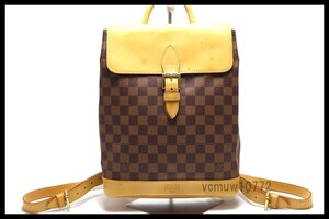 希少美中古■LOUIS VUITTON ダミエ アルルカン レザー リュックサック ルイヴィトン■1114mm12-7D