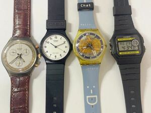 ●可動ジャンク● ４本まとめ売り　Swatch CASIO MQ-24. F-94W クォーツ 必ず説明文お読み下さい　770