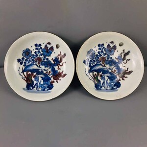 3~DM6136 中国磁器 人間国宝 陶芸 磁器『花鳥賞盤です』施釉陶 古代工芸品 陶芸 精美彫 置物 收藏品