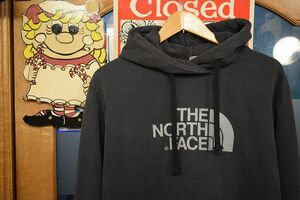 グッドカラー00SビンテージTHE NORTH FACEザノースフェイスロゴプリントスウェットパーカ墨黒スウェットフーディXLビッグサイズh23337