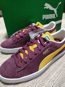 新品 PUMA スエード クラシック XXI レイカーズカラー 27.5cm 天然皮革 レザー パープル イエロー プーマ スニーカー