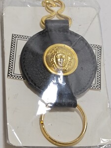 1円【未開封/現状品】VERSACE　ヴェルサーチ キーリング キーホルダー　メドゥーサ　ゴールド×ブラック