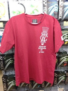 【YOB23190（404）O】YONEX　ユニドライTシャツ ディープレッド Oサイズ 新品 未使用 タグ付 バドミントン　世界選手権　2023モデル