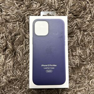 新品未開封品 アップル純正 iPhone 12 Pro Max Leather Case ディープバイオレット MHKJ3FE/A