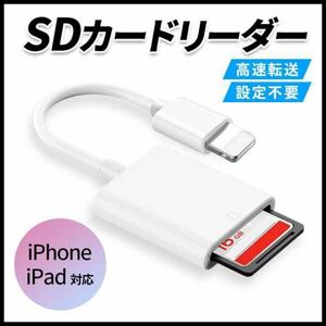 SDカードリーダー iPhone/iPad用 SDカードカメラリーダー 写真/動画 双方向即転送 メモリカードリーダ