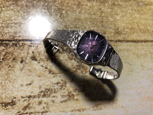 ジャンク 外観美品 レア アンティーク CITIZEN シチズン パープル 紫 WGP 6302 純正ブレス 手巻き 腕時計 ヴィンテージ vintage watch