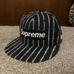 Supreme Text Stripe New Era® "Black"