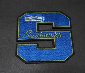 『青緑Sデカロゴ』◆激渋NFL シアトル・シーホークス Seattle Seahawks 刺繍ワッペン◎アメフト アメリカンフットボール◆■衣類・洋服DIY